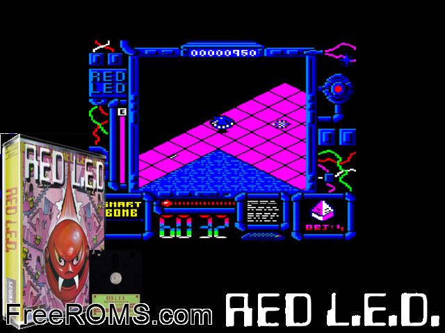 Red Led (UK) (1987) [a1] Amstrad CPC game showing 3D box cover and gameplay screenshot